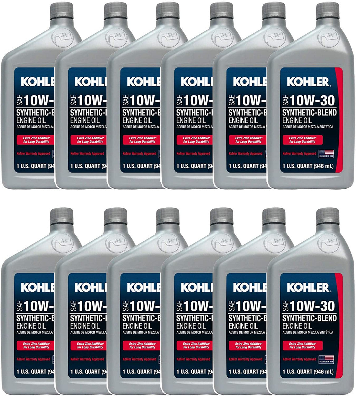 1 Case (12 Quarts) Original Kohler SAE 10W30 Engine Oil 2535706 2535706-S