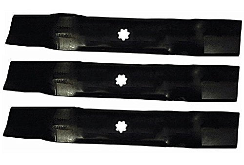 3 Pack - Stens 330-445 Hi-Lift Blades John Deere LA130, LA140, LA145, LA165 48" Lawnmower Deck
