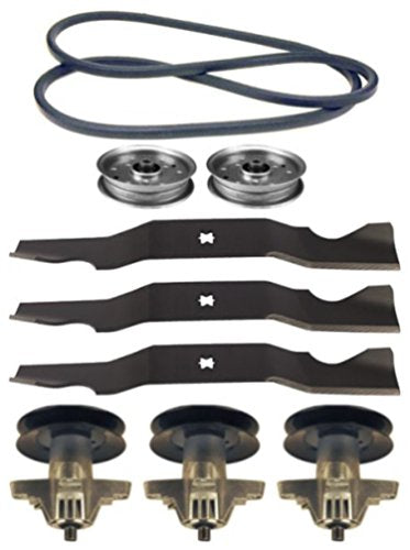 Toro LX500 SL500 GT2100 GT2200 50" Mower Deck Parts Rebuild Kit Spindle Assemblies Blades Belt Idler Pulleys