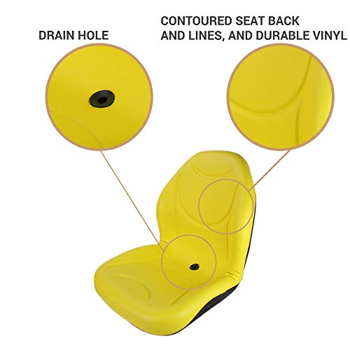 E-LGT125YL Universal Yellow Vinyl Seat for L&G, UTV, Tractor & Skid Steers