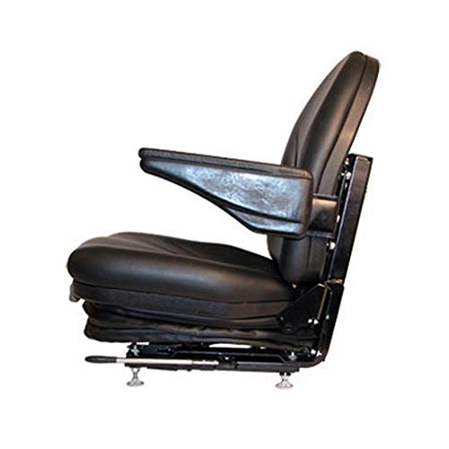 HIS360 Industrial High Back Seat w/Suspension, Slide Tracks & Arm Rests