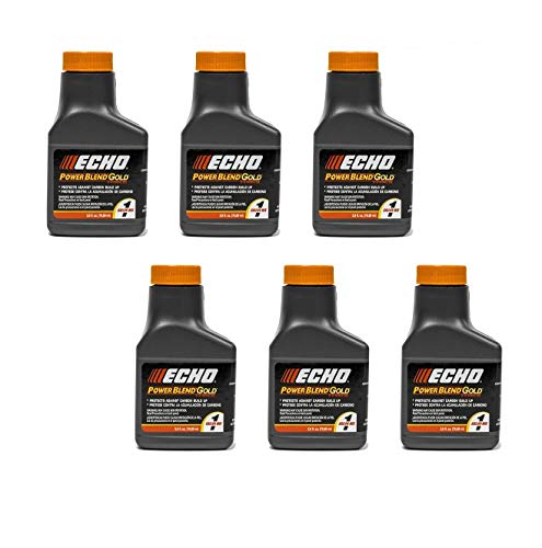 6 Pack Echo Oil 2.6 oz Bottles 2 Cycle Mix for 1 Gallon - Power Blend 6450001G