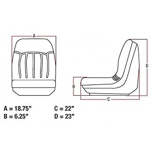 6669135 One New Black Vinyl Seat with Slide Tracks Made to Fit Bobcat Models A220 A300 S100 S130 S150 S160 S175 & More