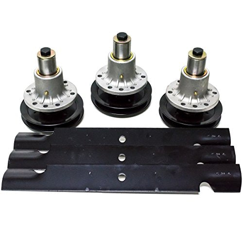 Spindle & Blade Kit Replacement for Exmark 60" Lazer Z 103-3200, 103-3206, 103-8075, 103-8323, 1-613112, 1-613250, 1-633483, 103-0301, 103-1580, 103-2530, 613112, 613250, 633483, LZ52, FMD52, FMD60