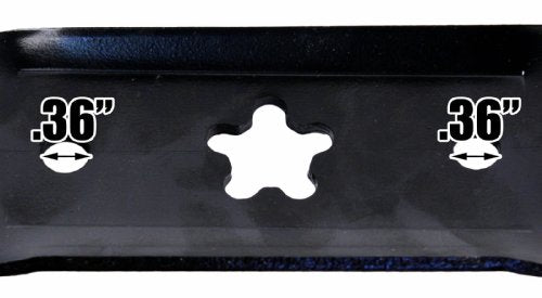 USA Mower Blades (2 AYP340BP Mulching Blade Fits AYP Craftsman Husqvarna 134149 24676 422719 424752 531005085 531307223 Length 21in. Width 2 1/4in. Thickness .150in. Center Hole 5 PT ST 42in. Deck