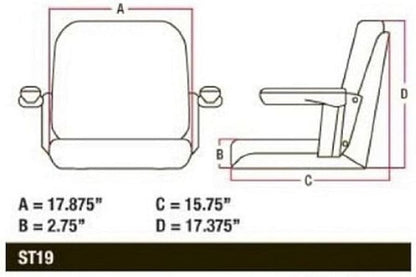 CS140-1V Complete Seat w/ Armrest Fits Several