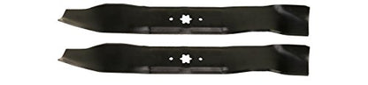 USA Mower Blades (2 MTD616MBP Toothed Extra High-Lift for MTD 490-100-M115 942-616 742-04087 Length 21-3/16 in. Width 2-3/4 in. Thickness .150 in. Center Hole 6 Point Star 38 in. Deck