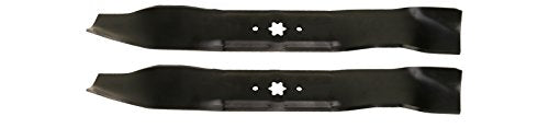 USA Mower Blades (2 MTD616MBP Toothed Extra High-Lift for MTD 490-100-M115 942-616 742-04087 Length 21-3/16 in. Width 2-3/4 in. Thickness .150 in. Center Hole 6 Point Star 38 in. Deck