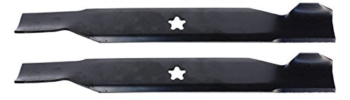 USA Mower Blades (2 AYP498BP High Lift Blade Fits AYP Craftsman Husqvarna 127843 134149 127843 138498 532127843 Length 21 in. Width 2 1/4 in. Thickness .150 in. Center Hole 5 PT ST 42 in. Deck