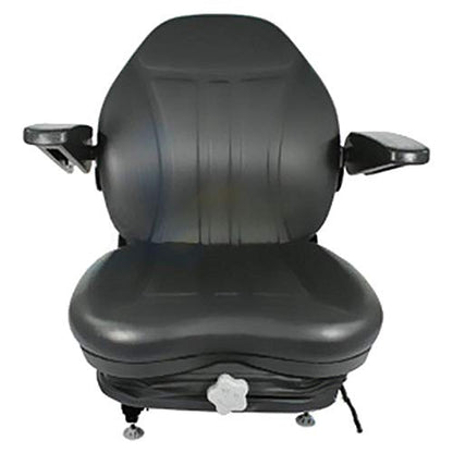 HIS360 Industrial High Back Seat w/Suspension, Slide Tracks & Arm Rests