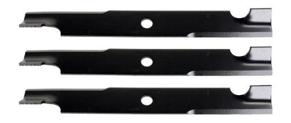 USA Mower Blades U15205BP (3) High-Lift for Exmark 103-6383 103-6383-S Length 20-1/2 in. Width 2-1/2 in. Thickness .250 in. Center Hole 15/16 in. 60 in. Deck