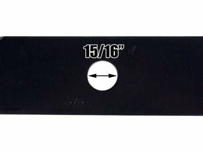 USA Mower Blades U15205BP (3) High-Lift for Exmark 103-6383 103-6383-S Length 20-1/2 in. Width 2-1/2 in. Thickness .250 in. Center Hole 15/16 in. 60 in. Deck