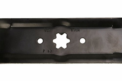 USA Mower Blades (2 MTD616MBP Toothed Extra High-Lift for MTD 490-100-M115 942-616 742-04087 Length 21-3/16 in. Width 2-3/4 in. Thickness .150 in. Center Hole 6 Point Star 38 in. Deck