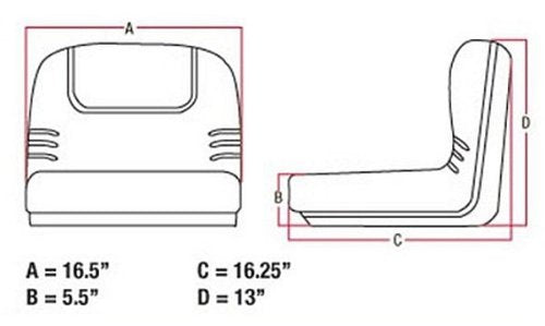 A&I Products Seat, BLK Parts. Replacement for John Deere Part Number GY20063