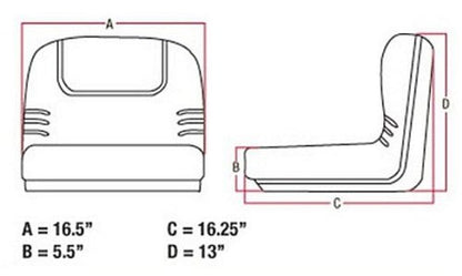 A&I Products Seat, BLK Parts. Replacement for John Deere Part Number GY20063
