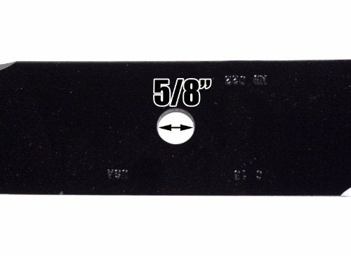 USA Mower Blades (3 MB022BP Toothed High-Lift for Bad Boy 038000300 Jacobsen 390665 Length 18 in. Width 2-1/2 in. Thickness .203 in. Center Hole 5/8 in. 36 in. 52 in. 54 in. Deck