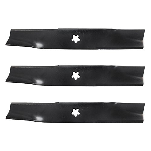 USA Mower Blades U12025BP (3) High-Lift for Husqvarna 539113425 Dixon 575296401 Length 16-1/4 in. Width 2-1/2 in. Thickness .200 in. Center Hole 5 Point Star 48 in. Deck