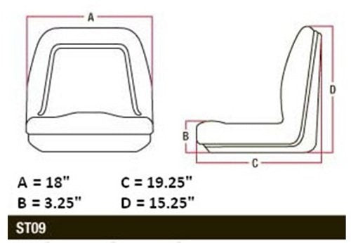 A & I Products Michigan Style Seat, w/o Slide Track, YLW. Replacement for Allis Chalmers Part Number TM333YL