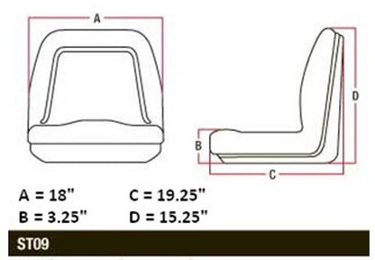 A & I Products Michigan Style Seat, w/o Slide Track, YLW. Replacement for Allis Chalmers Part Number TM333YL