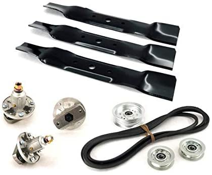 L120 L130 48" Deck Rebuild Kit Spindles, Blades Belt, Idler Pullies
