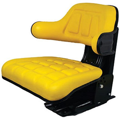 John Deere Tractor Universal Seat w/ Wrap Around Back w/ Arms Yellow