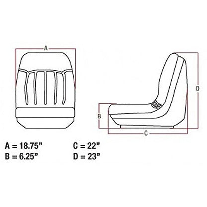 6669135 One New Black Vinyl Seat with Slide Tracks Made to Fit Bobcat Models A220 A300 S100 S130 S150 S160 S175 & More