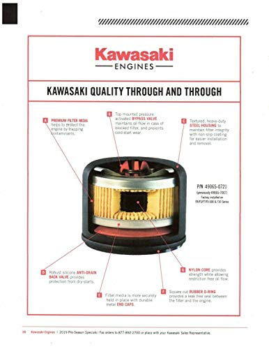 Maintenance 10W40 Tune Up Kit replaces part number 99969-6425 Fit's some Kawasaki FR651V FR691V FR730V and FS Series