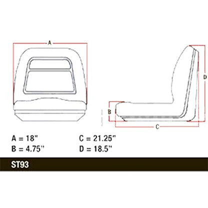 A&I Products Seat, YLW Parts. Replacement for John Deere Part Number LVA10029