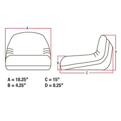 Deluxe Seat Low Back Yellow TY15861 Compatible with John Deere Riding Mowers
