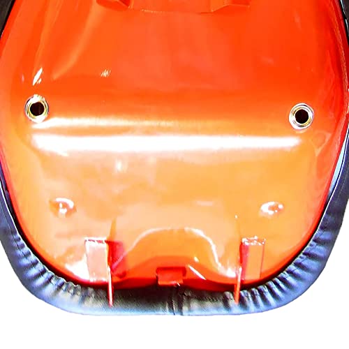Seat Assembly Vinyl Black with Orange Steel Backed Seat Kubota L245 L275 L235 L185 L345 M4500 B8200 L175 L2350 L225
