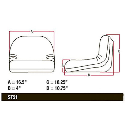 GY20495 New Seat Fits John Deere Lawn Tractor Mower L100 L105 L107 L110