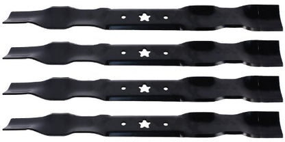 USA Mower Blades (4 AYP340BP Mulching Blade Fits AYP Craftsman Husqvarna 134149 24676 422719 424752 531005085 Length 21 in. Width 2 1/4 in. Thickness .150 in. Center Hole 5 PT ST 42 in. Deck