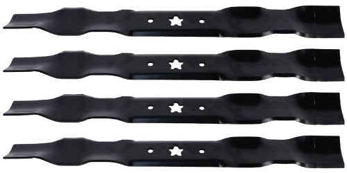 USA Mower Blades (4 AYP340BP Mulching Blade Fits AYP Craftsman Husqvarna 134149 24676 422719 424752 531005085 Length 21 in. Width 2 1/4 in. Thickness .150 in. Center Hole 5 PT ST 42 in. Deck
