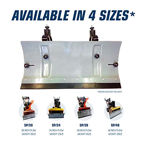 Slush Plow Blade Attachments, Slush and Snow Blower Plow, Slush and Snow Plow Pushers in 30 inches, 34 inches, 38 inches, 48 inches