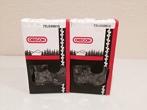 2 Pack Oregon 72LGX081G Chainsaw Chain 24" 3/8 .050 81 DL