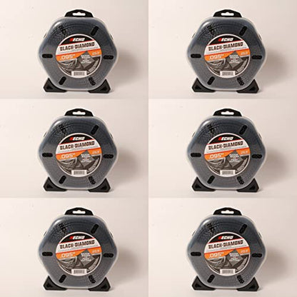 Echo 6 PK 330095071 .095" Black Diamond Trimmer Line Spool 253' Square Twisted