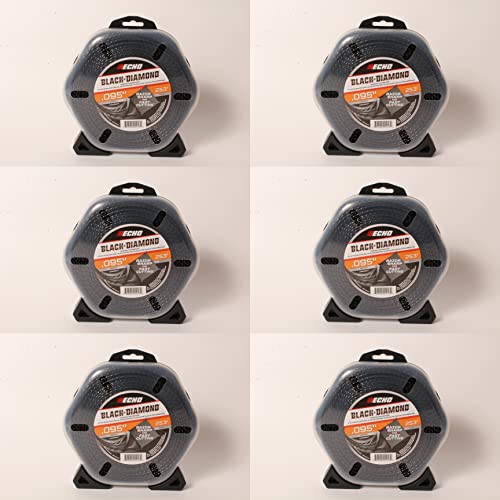 Echo 6 PK 330095071 .095" Black Diamond Trimmer Line Spool 253' Square Twisted