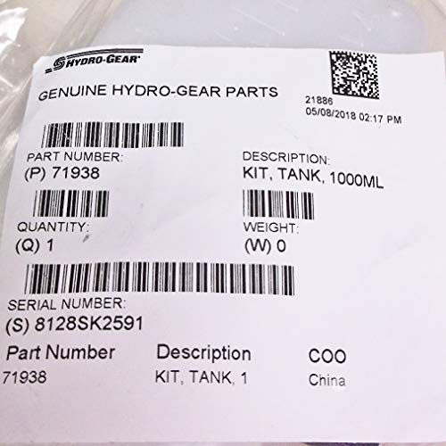 Hydro Gear Kit Tank 1000ml Part # 71938