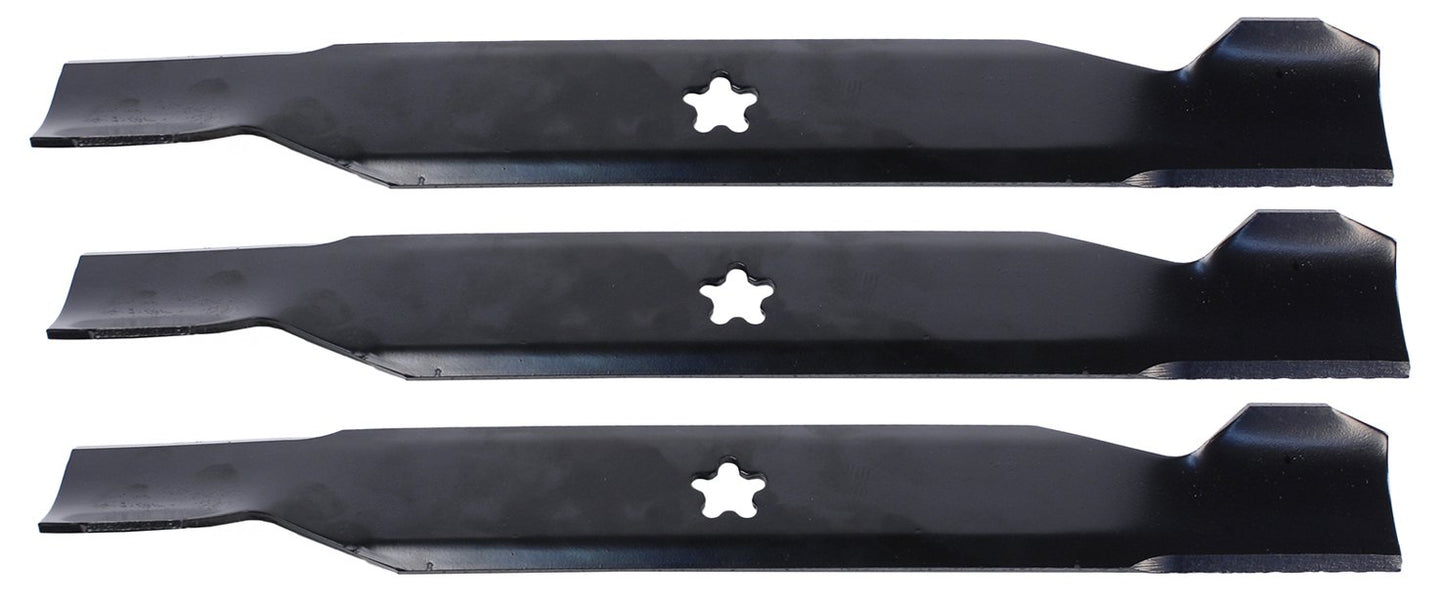 USA Mower Blades (3 AYP380BP High Lift Blade Fits AYP Craftsman Husqvarna 156468 532137380 917137380MS 917137380P Length 17 3/8in. Width 2 1/4in. Thickness .150in. Center Hole 5 PT ST 50in. Deck
