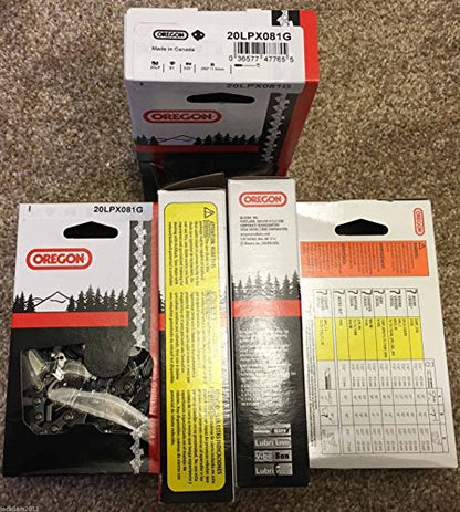(Lot of 5) Oregon 20LPX081G .325".050" 81 Links Super 20 Chisel Chain 